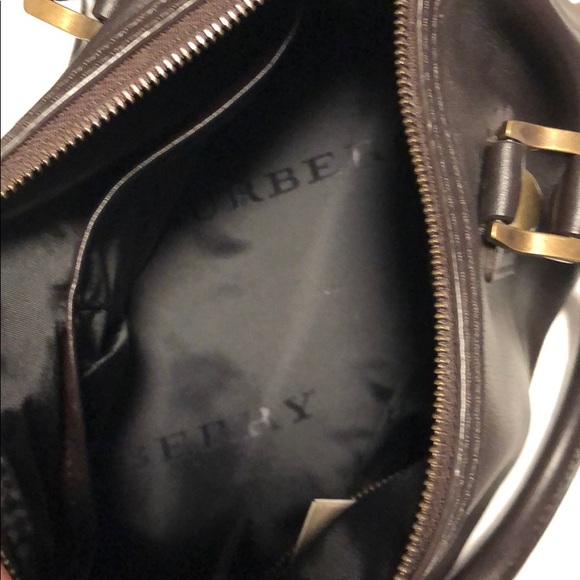 Brown Burberry cow leather satchel with hardware - Picture 7 of 8